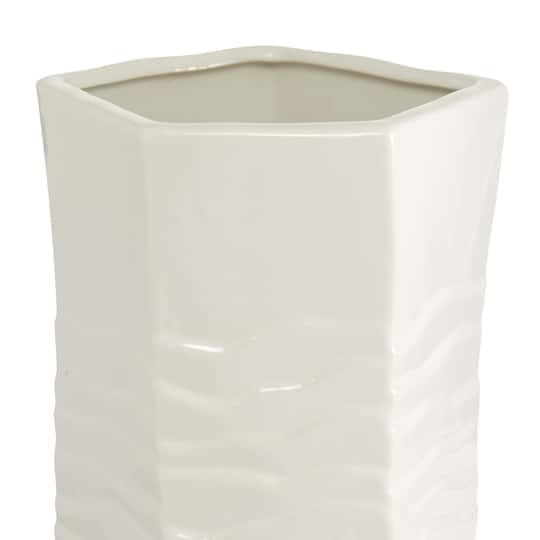 White Ceramic Contemporary Vase